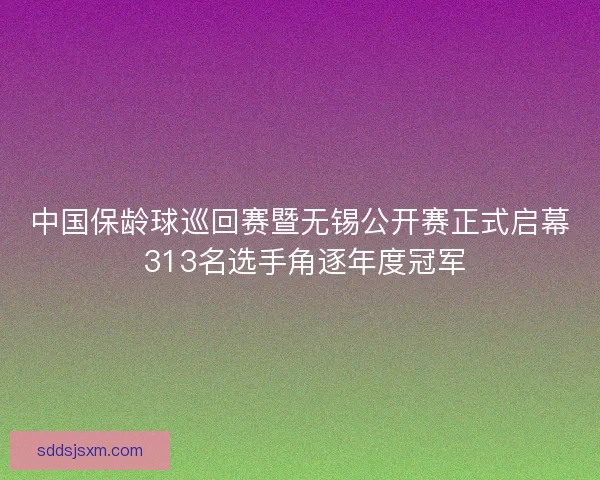 中国保龄球巡回赛暨无锡公开赛正式启幕 313名选手角逐年度冠军